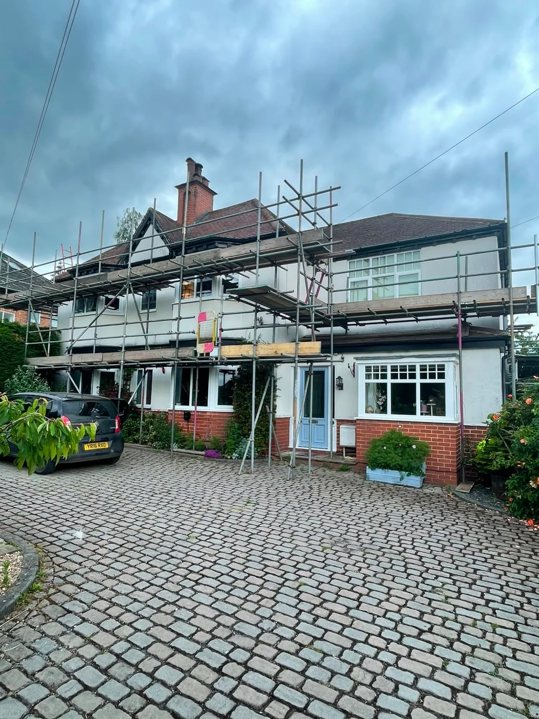 Scaffolding Erected for House Rendering in Harrogate