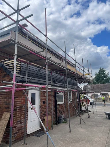 Pool in Wharfedale Scaffolding for Roofing Work