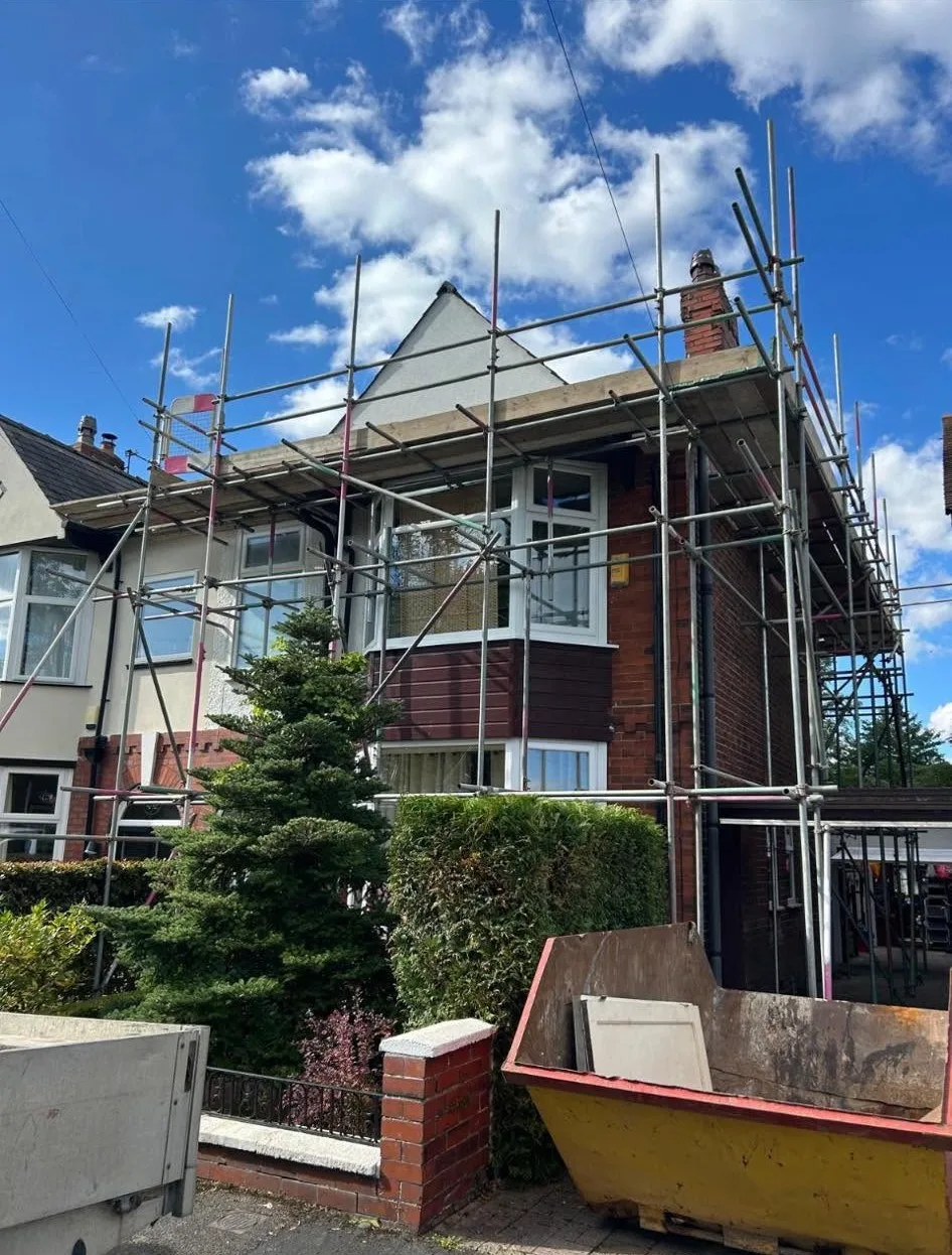 Residential Roofing Scaffolding Project in Burton Leonard